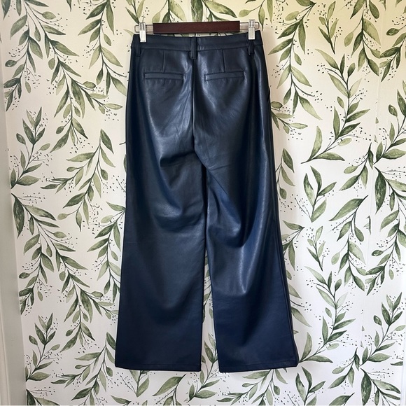 Kut From the Kloth Abrielle Faux Leather Wide Leg Trousers. Size 00. NWT. Navy. - Picture 3 of 13
